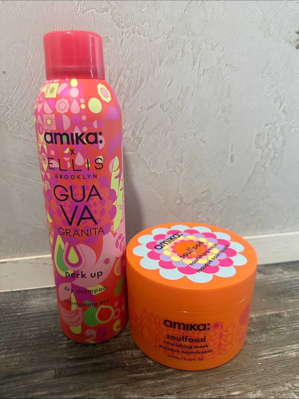 Amika Guava Granita Dry Shampoo & Soulfood Mask -